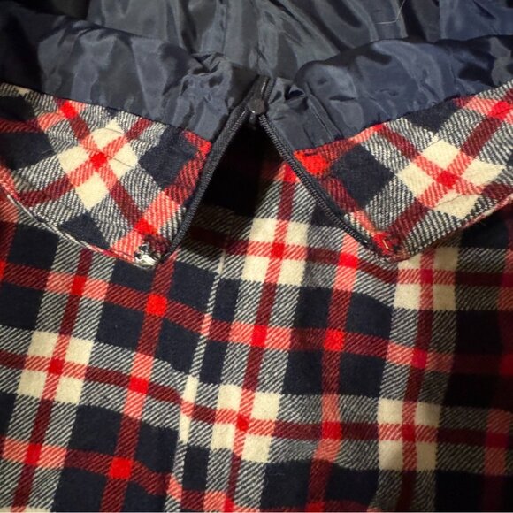 Talbots Petites 2P Plaid Wool Blend Skirt Red & Navy - Picture 4 of 11